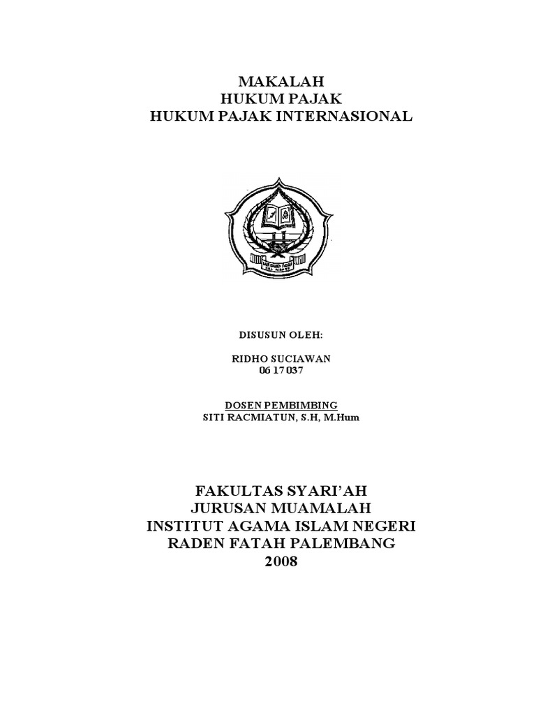 Makalah Hukum Pajak Internasional