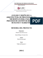 Análisis y Diseño de La Arquitectura de Procesos de Una Microfinanciera para Los Procesos de RRHH y MKT V3.0