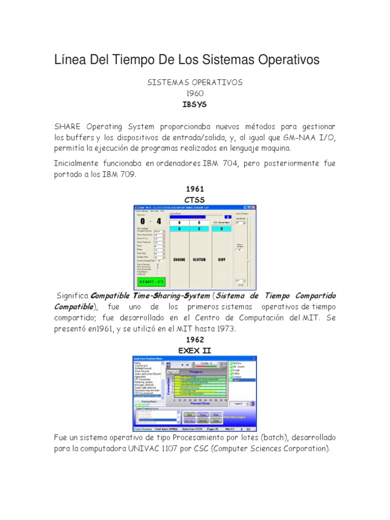 Línea Del Tiempo De Los Sistemas
