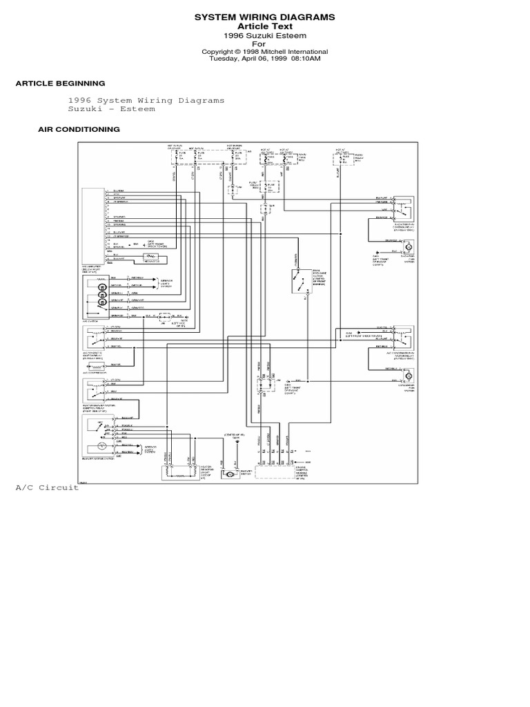 Suzuki Esteem Wiring Diagram Car Transport