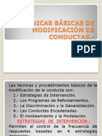 TÉCNICAS BÁSICAS DE MODIFICACIÓN DE CONDUCTAS