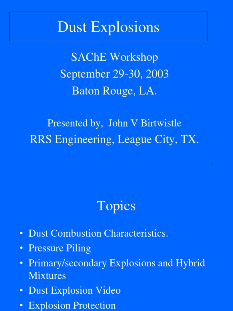 John Birtwistle Dust Explosions PDF