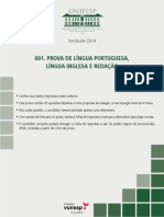 2014 - MISTO - Caderno de Questões - Prova de Língua Portuguesa, Língua Inglesa e Redação - Versão 01