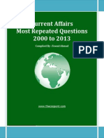 Most Repeated Question Current Affairs - 2000 to 2013
