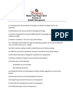 Model Test Paper 2013: BADM-II Management