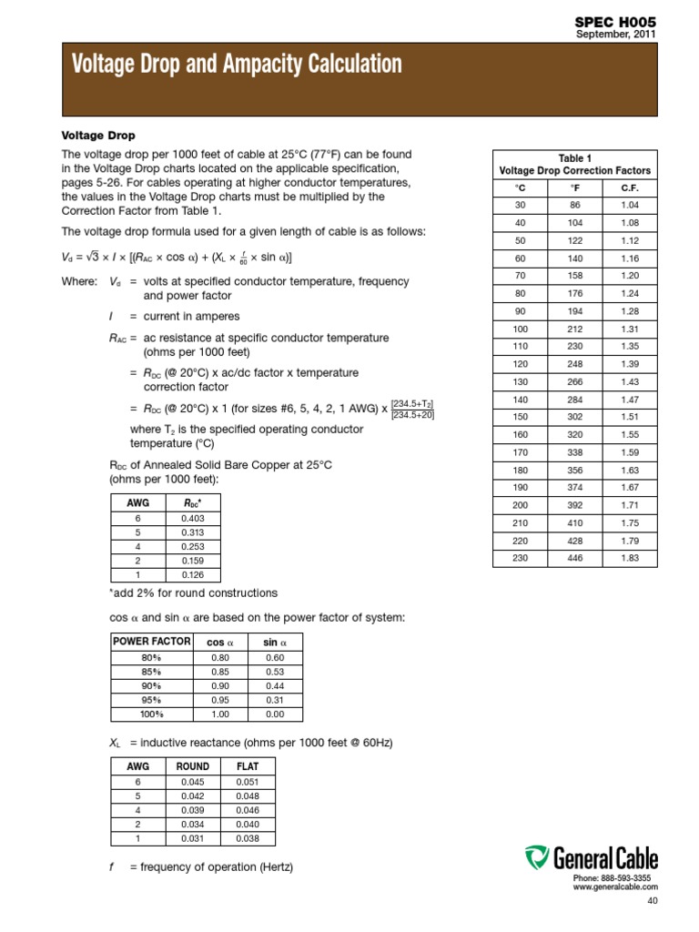 Voltage Drop & Ampacity Guide | PDF | Electrical Conductor | Electrical ...