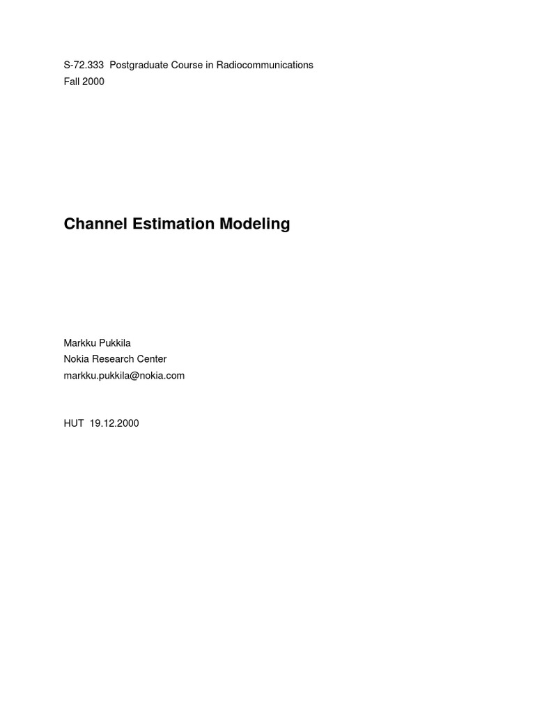 Channel Estimation Modeling | PDF
