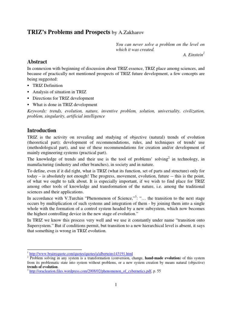 TRIZ Understanding | PDF | Technological Singularity | Artificial ...