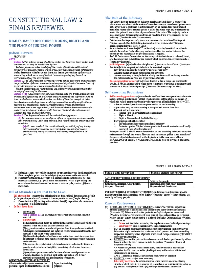 Constitutional Law 2: Judicial Power Review | PDF | Eminent Domain ...