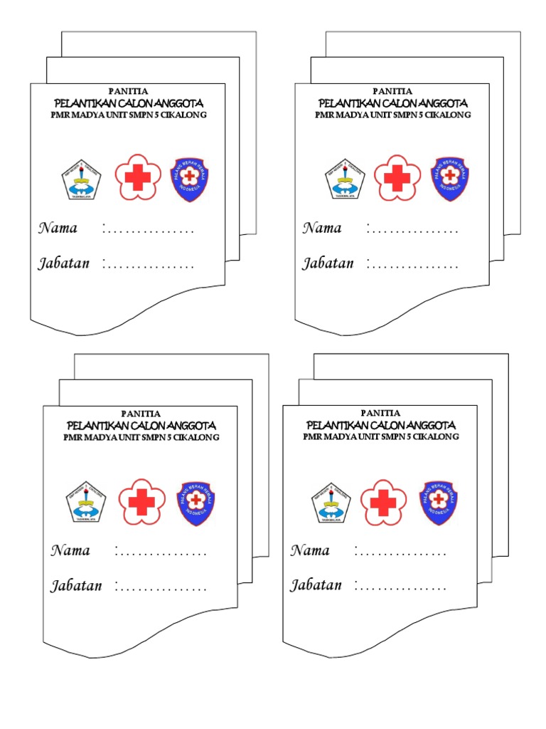 Id Card Pelantikan PMR SMP 5 | PDF