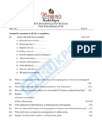 Model Paper: B.SC Biotechnology (Part-III) Exam Plant Biotechnology (P-II)