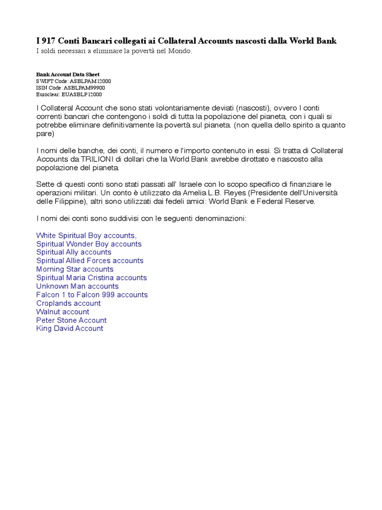 Collateral Accounts Names Co 300 Pdf