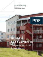 Human Settlements Programmes and Subsidies