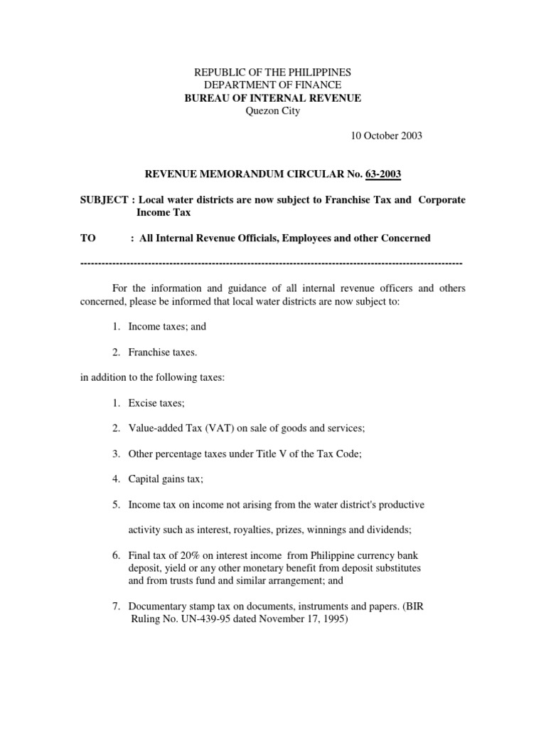 632003 Local Water District Franchise and Tax PDF Revenue Taxes