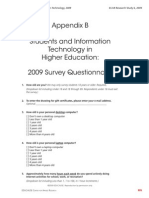 Appendix B Students and Information Technology in Higher Education: 2009 Survey Questionnaire