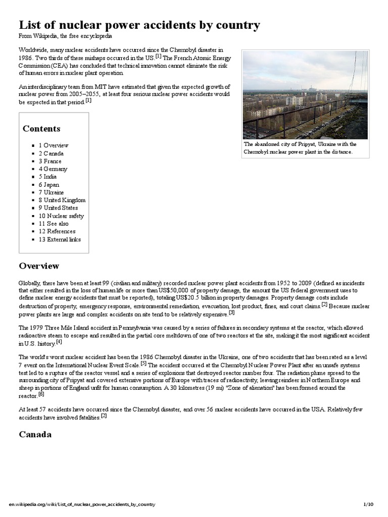 List of Nuclear Accidents in India | PDF | Nuclear And Radiation ...