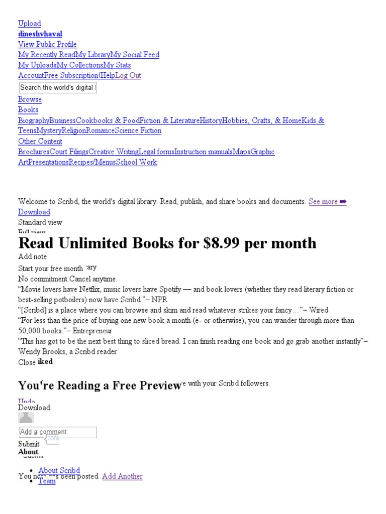 Read Unlimited Books For $8.99 Per Month: You're Reading A Free Preview ...