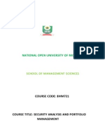 Bhm 721 Security Analysis and Portfolio Management