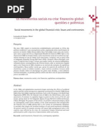 Os Movimentos Sociais Na Crise Financeira Global