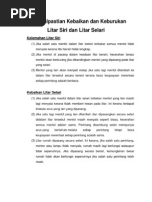 Kebaikan Dan Keburukan Litar Bersiri Dan Selari Pdf