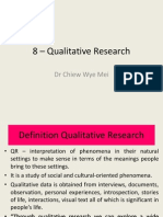 8 – Qualitative Research