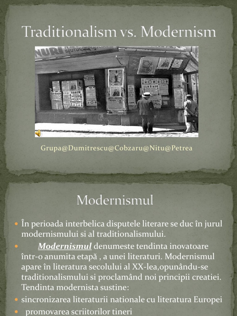 Traditionalism Vs Modernism PDF