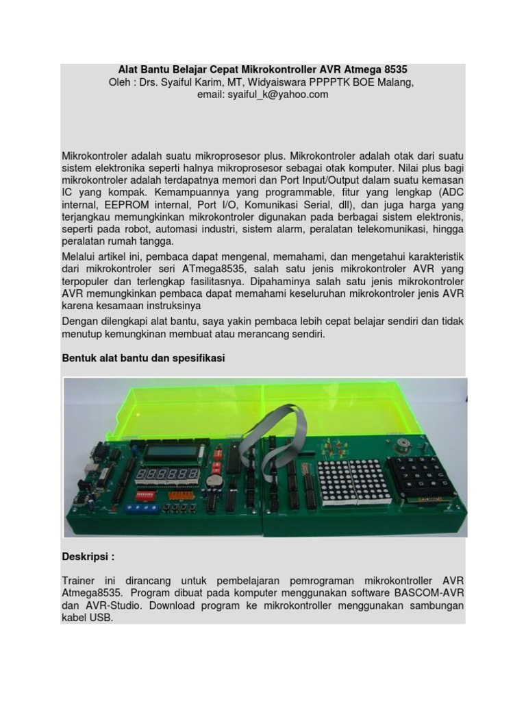 Alat Bantu Belajar Mikrokontroler AVR | PDF