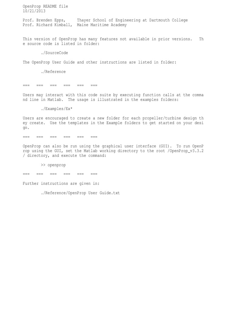 OpenProp User Guide and Features | PDF | Art | Technology & Engineering