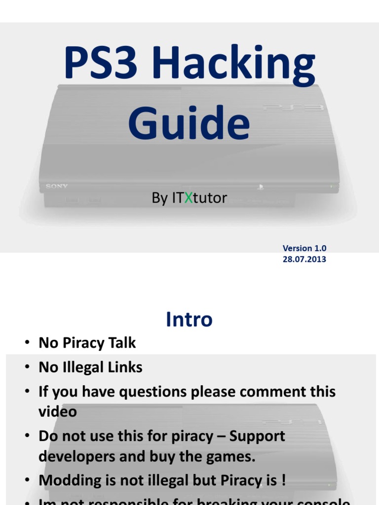 Ps3 Hacking Guide ByITXtutor Play Station 3 Play Station