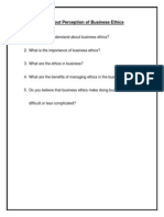 Questionnaire About Perception of Business Ethics