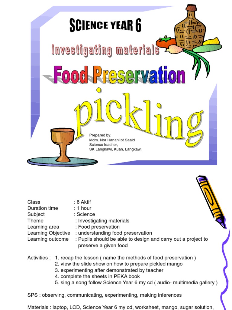 Pickling Food Preservation Preservation Methods