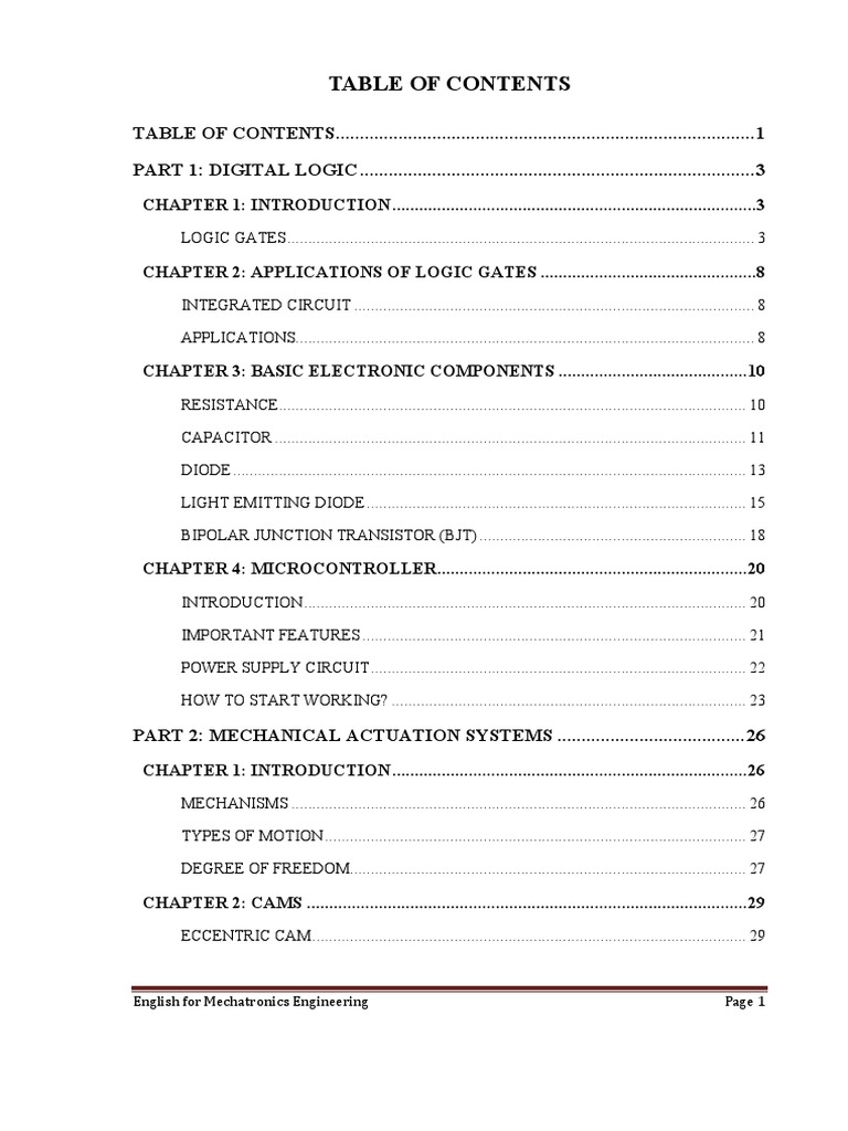 English for Mechatronics Engineering Guide | PDF