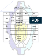 Jadwal Kuliah Semester VI Hendra Antomy