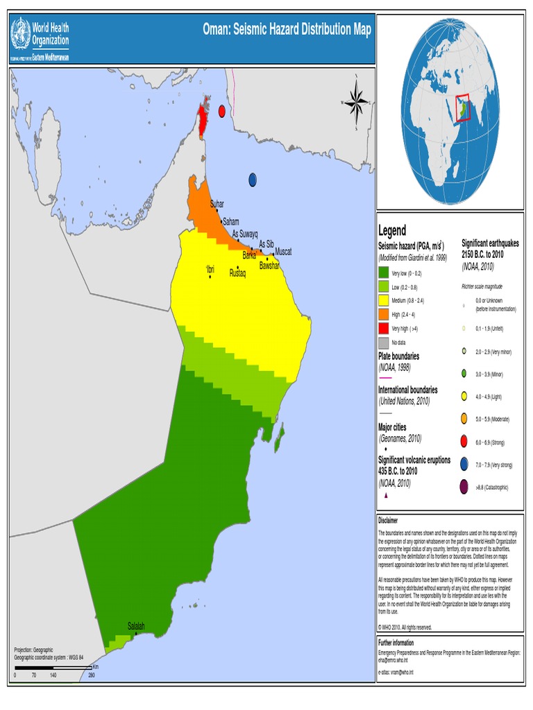 Oman Seismic Hazard Distribution Map Legend PDF