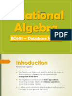 Relational Algebra: EC601 - Database System