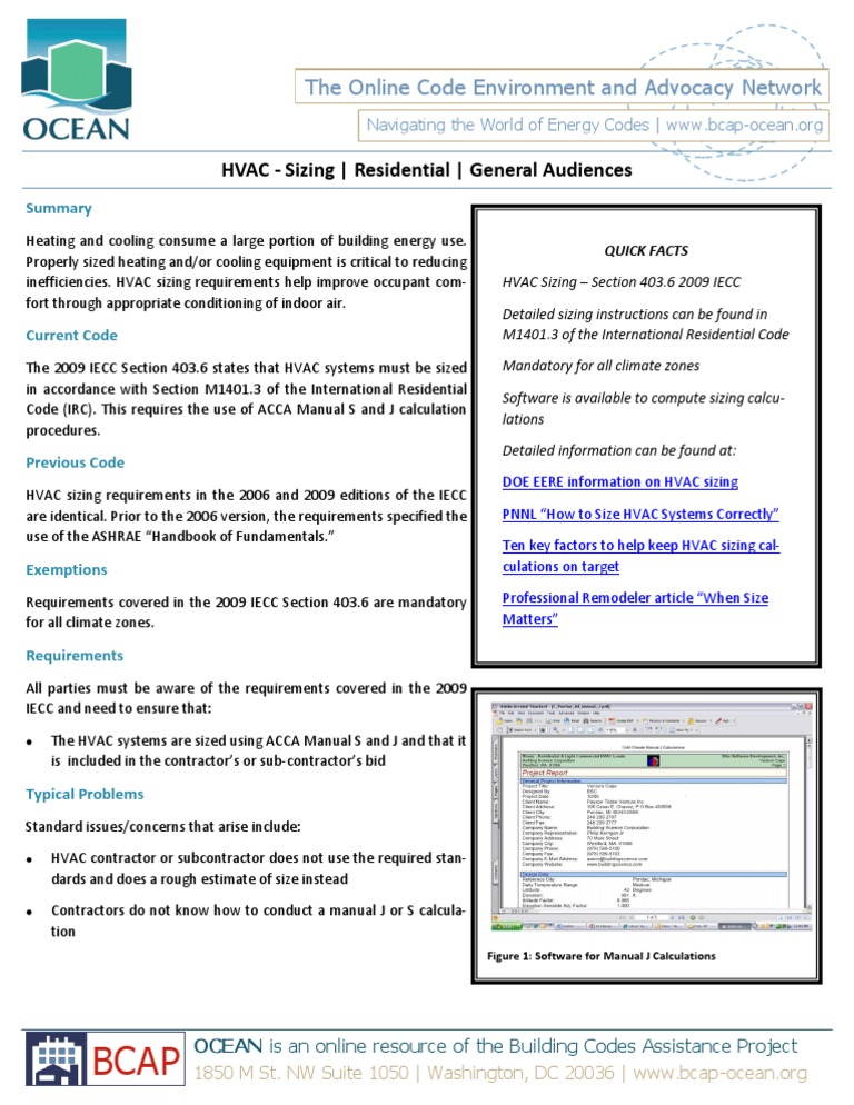 HVAC Sizing Requirements: 2009 IECC | PDF | Technology & Engineering
