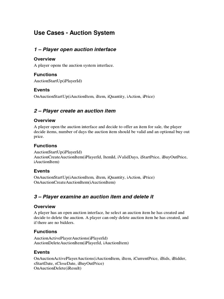 Use Cases PDF | PDF | Auction Theory | Auction