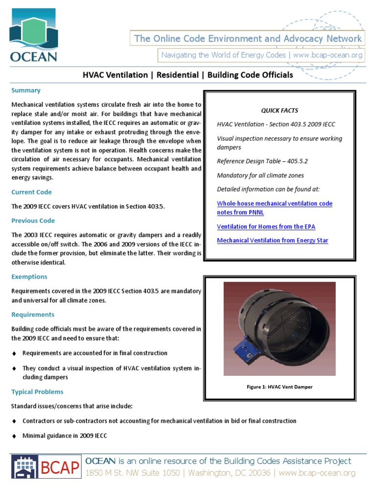 2009 IECC HVAC Ventilation Guidelines | PDF | Hvac | Ventilation ...