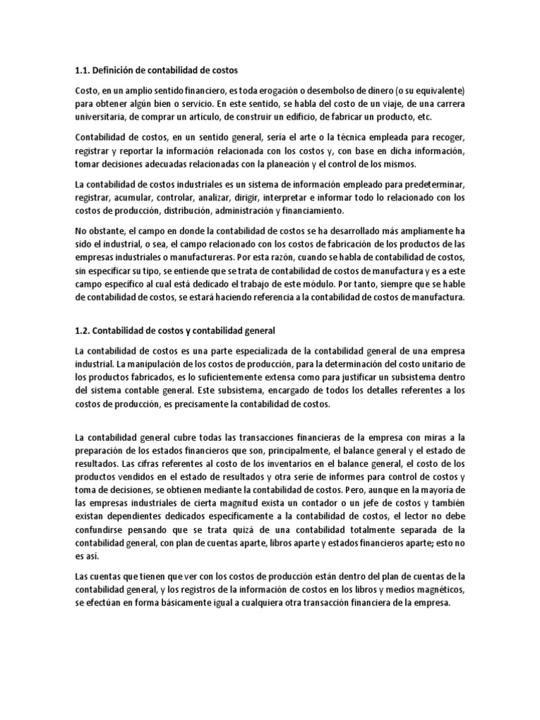 Introducción a la Contabilidad de Costos | PDF | Costo | Contabilidad