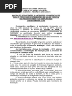 GOVERNO DO ESTADO DE SÃO PAULO - Inscrição docentes