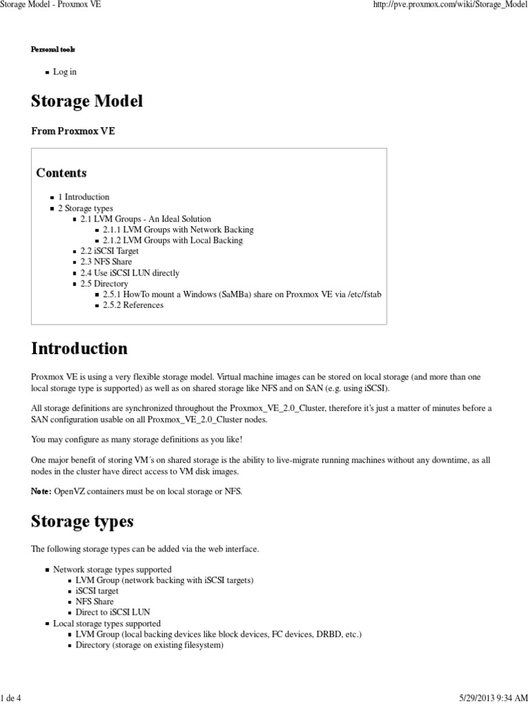 Proxmox VE Storage Configuration Guide | PDF | File System | Computer ...