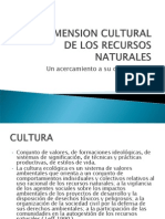 La Dimension Cultural de Los Recursos Naturales