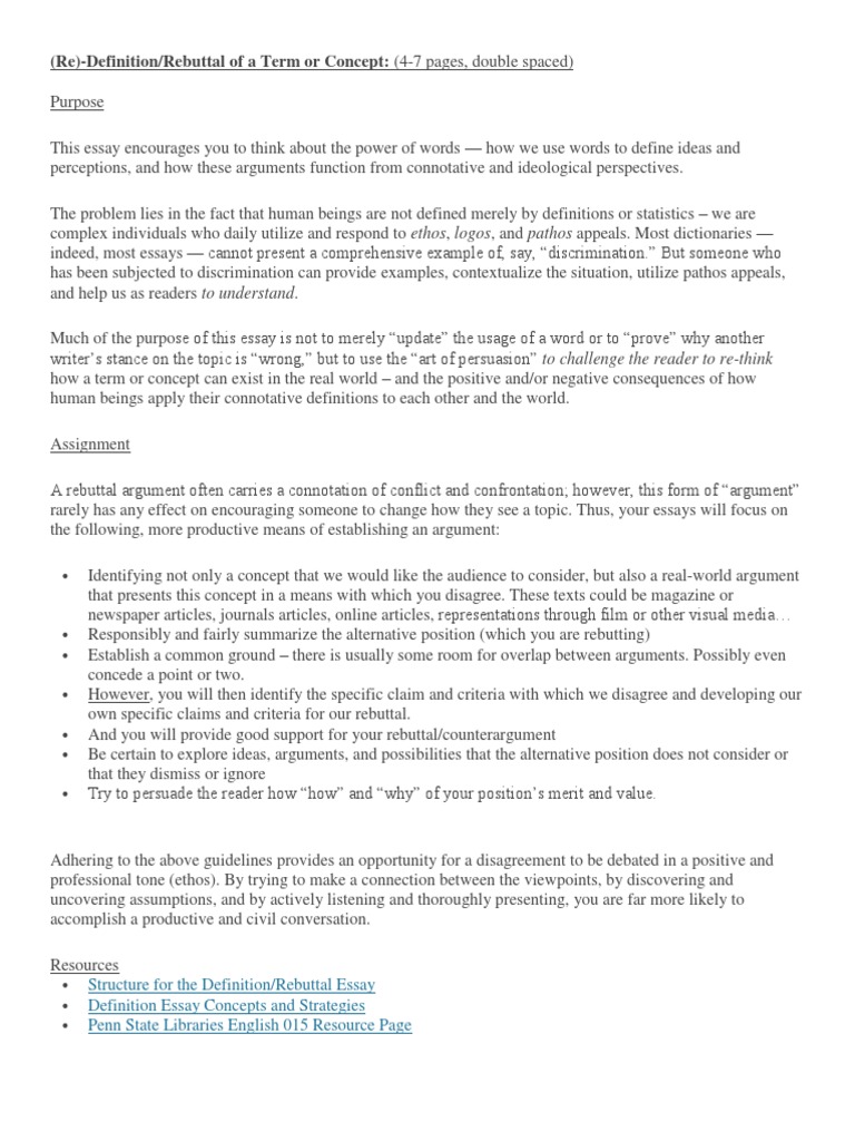 definition essay assignment