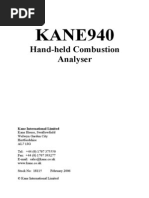 Kane 940 Operating Manual