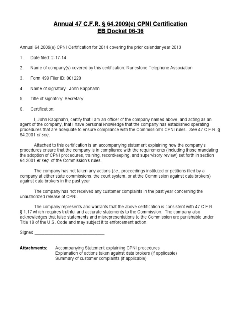 2013 AnnualCPNICertification | PDF