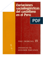 Variaciones sociolingüísticas del castellano en el Perú