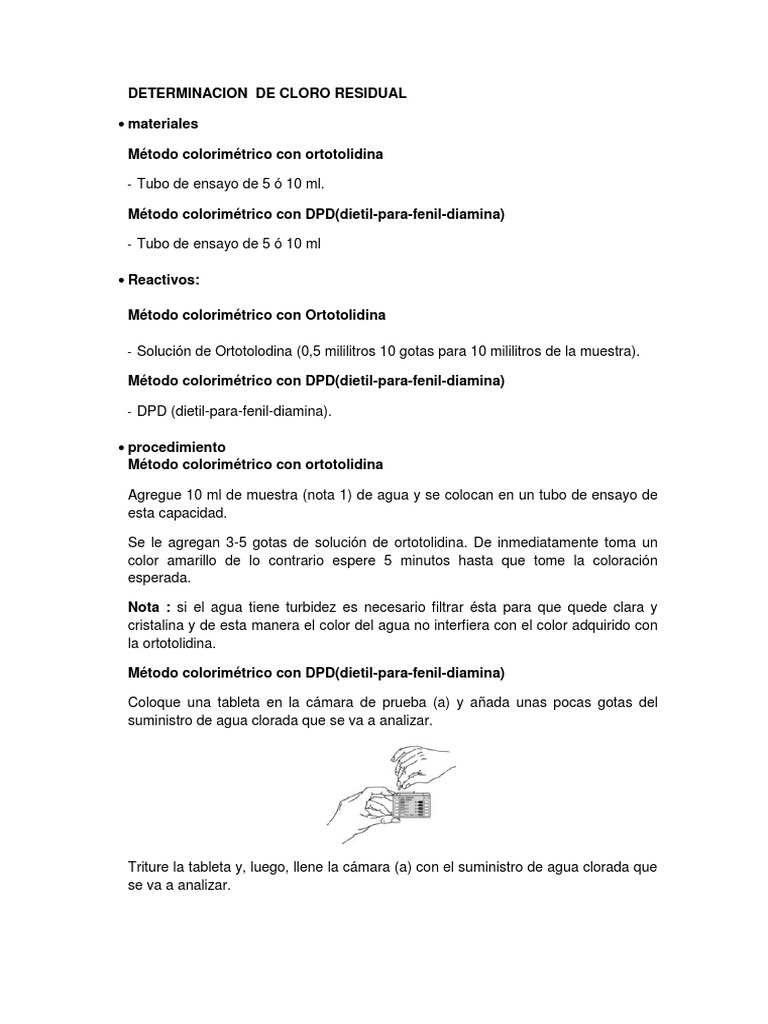Cloro Residual PDF Valoración Química