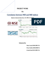 Correlation Between NSE and BSE Indices: Project Work On