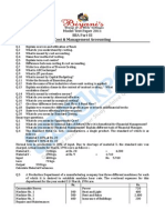 Cost & Manag Ement Accounting: Mode 011 L Test Paper 2 BBA Part III