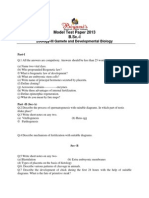 Model Test Paper 2013 B.Sc.-I: Zoology-III Gamete and Developmental Biology